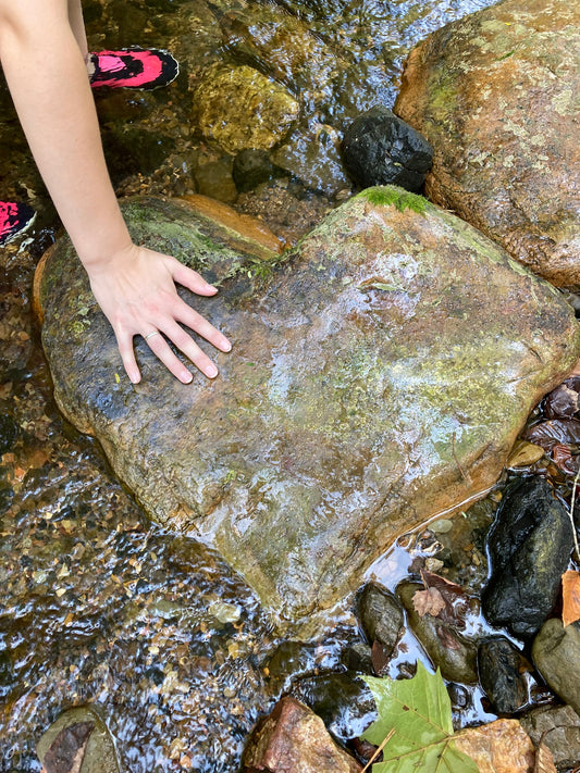 Large heart shaped rock found on our hiking adventure in Arkansas. 