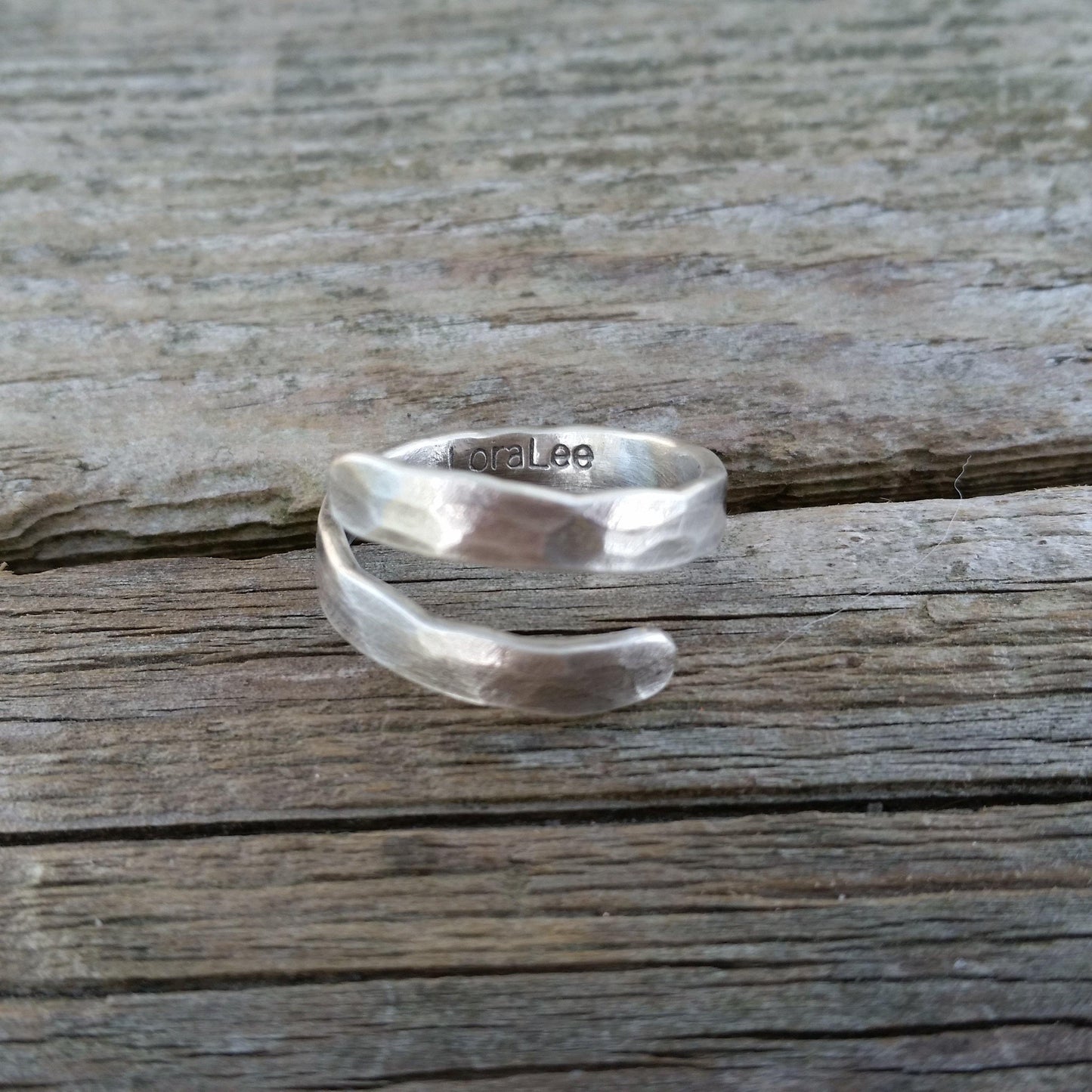 Hammered & Smooth Sterling Silver Wrap Rings - Custom Made-loraleeartist.myshopify.com