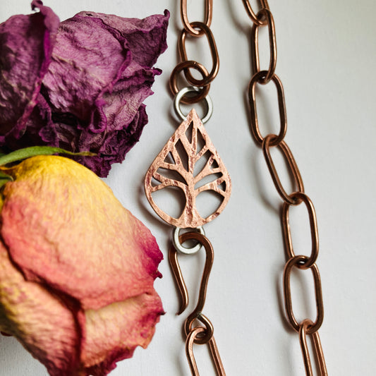 Copper Tree Link Necklace