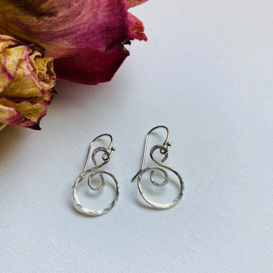 Sweet Silver Spiral Earrings