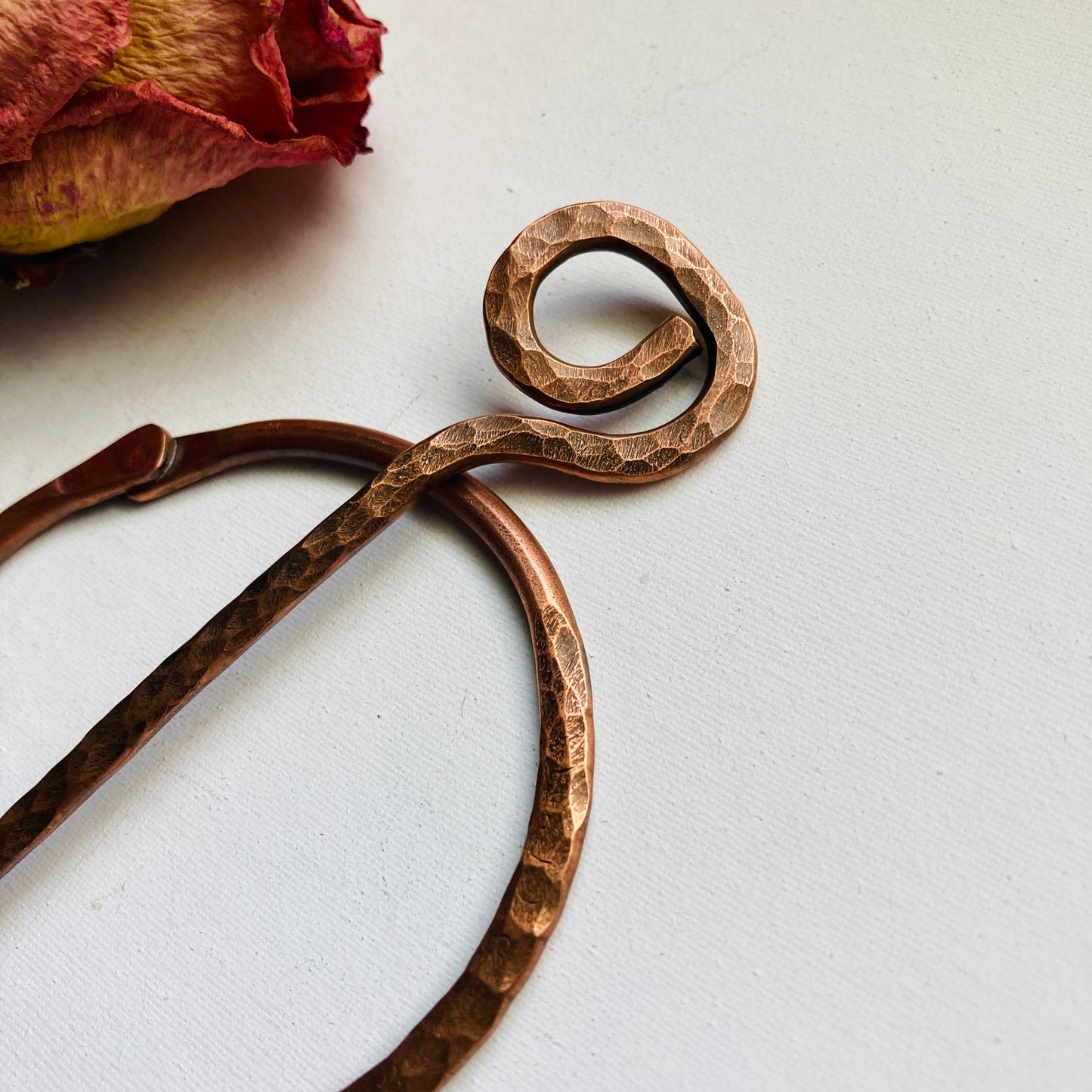 Hand Hammered Copper Shawl And Hair Pin #8