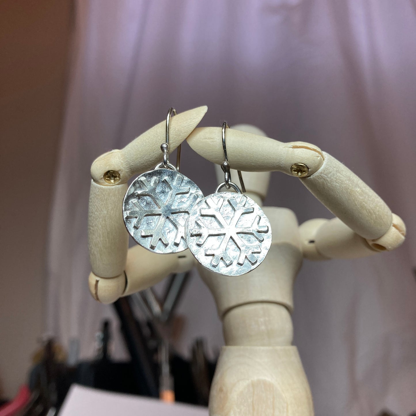 Snowflake Sterling Silver Earrings