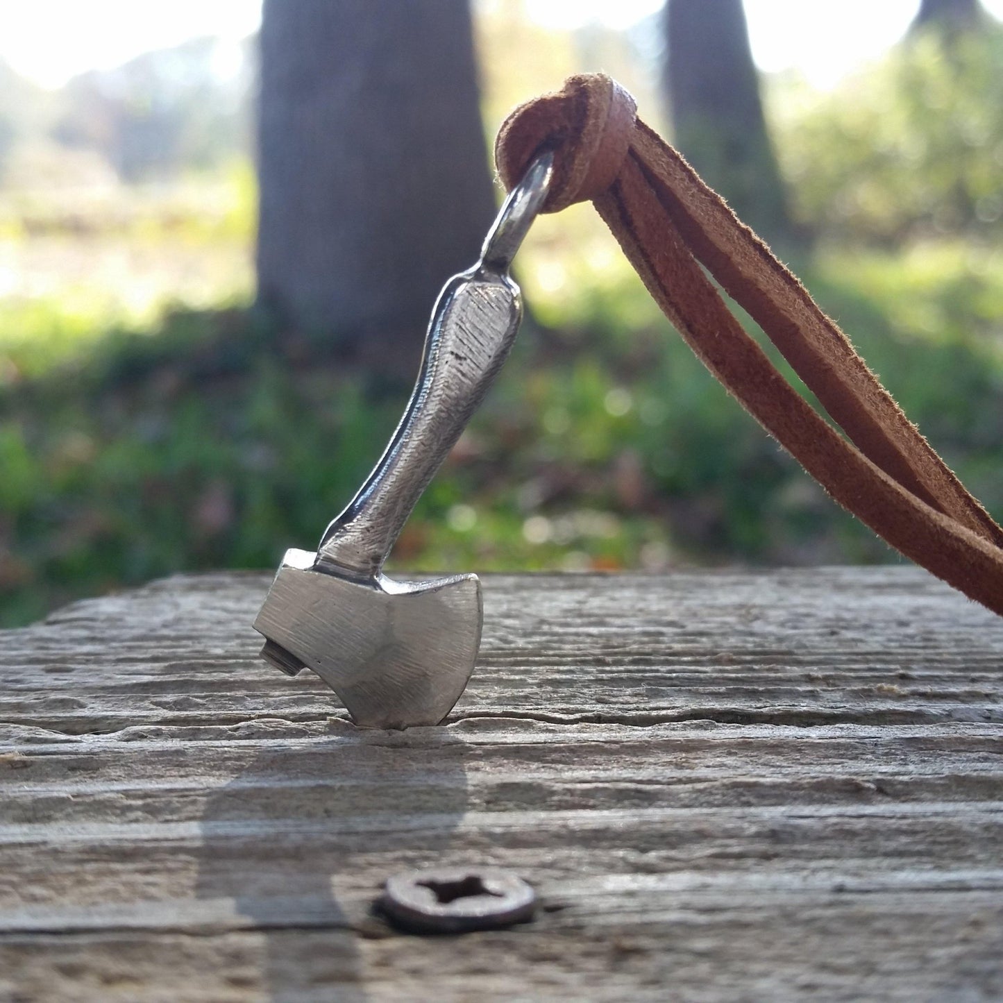 Axe Pendant/Key Chain - Sterling Silver - Custom Made - LoraLeeArtist