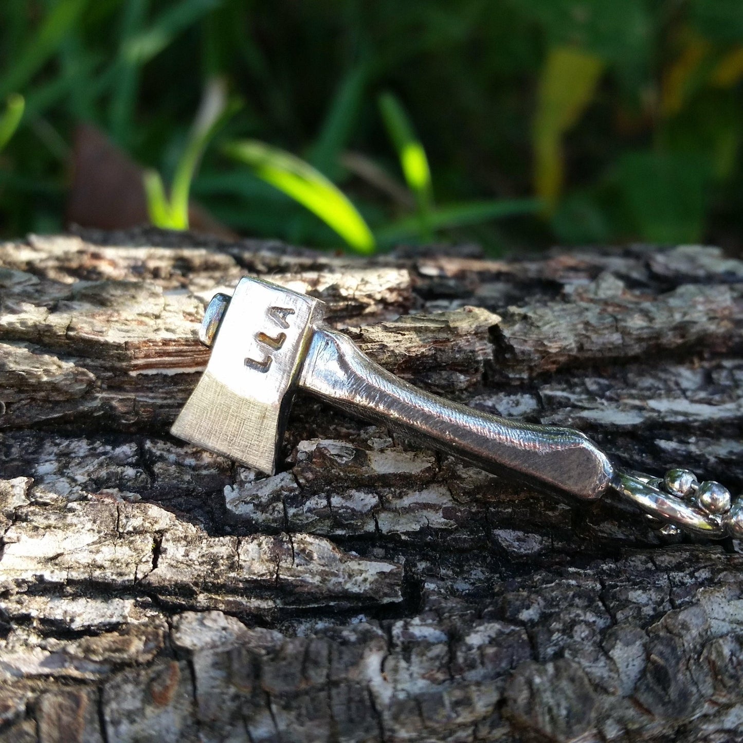 Axe Pendant/Key Chain - Sterling Silver - Custom Made - LoraLeeArtist