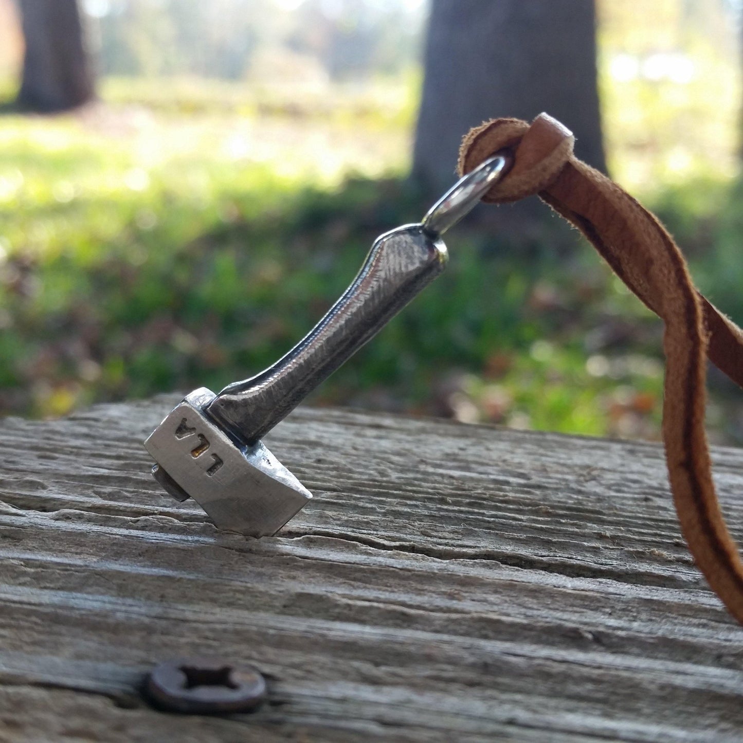 Axe Pendant/Key Chain - Sterling Silver - Custom Made - LoraLeeArtist