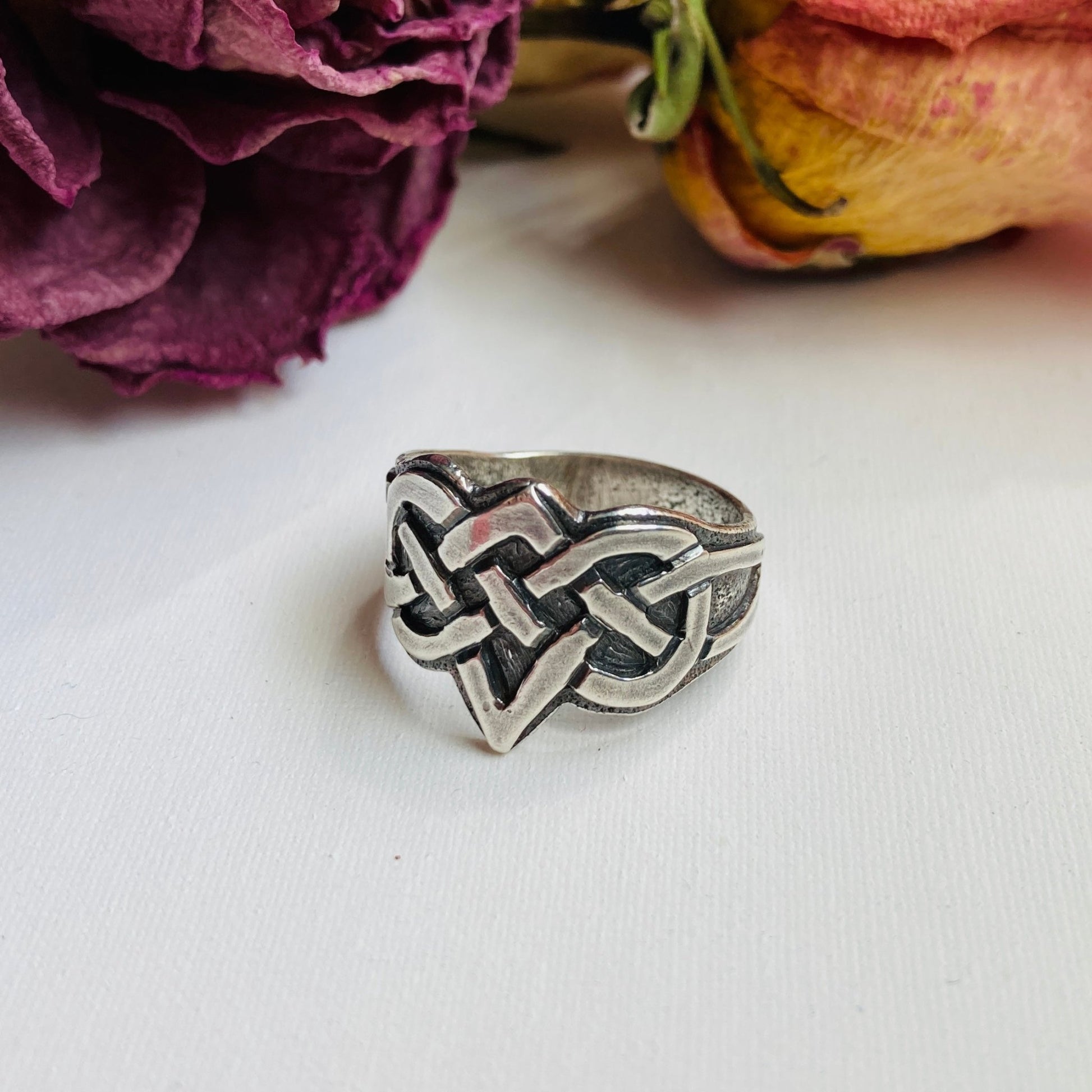 Celtic Knotwork Sterling Silver Ring Size 8 - LoraLeeArtist