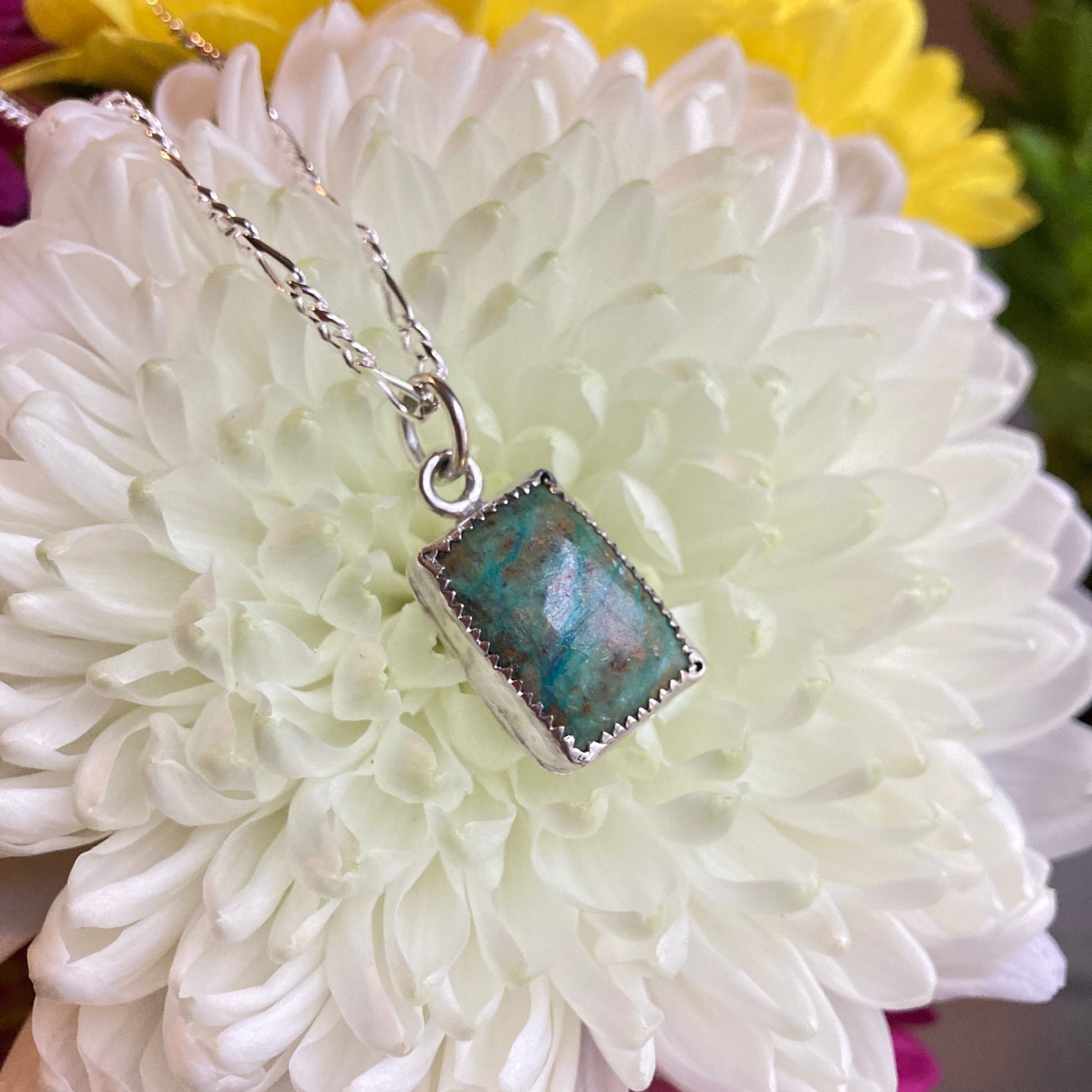 Chrysocolla Stone Pendant - LoraLeeArtist