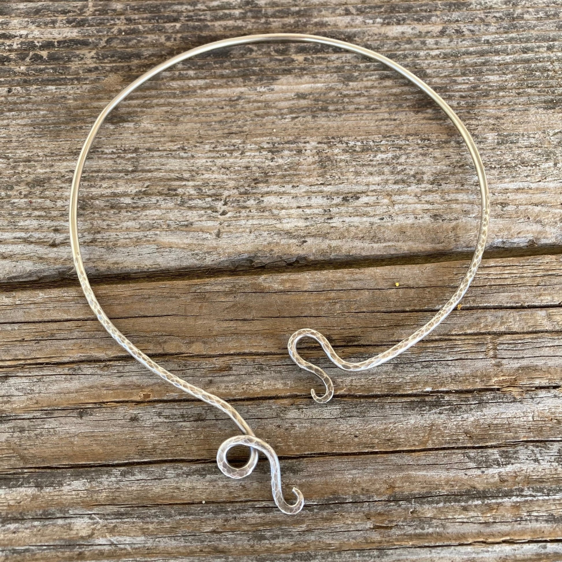 Curvy Sterling Silver Torque Necklace - LoraLeeArtist