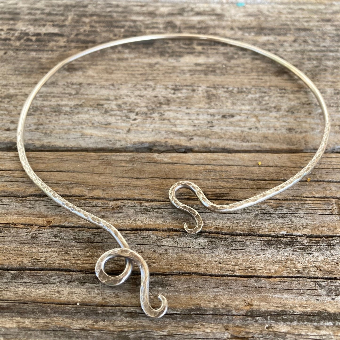 Curvy Sterling Silver Torque Necklace - LoraLeeArtist