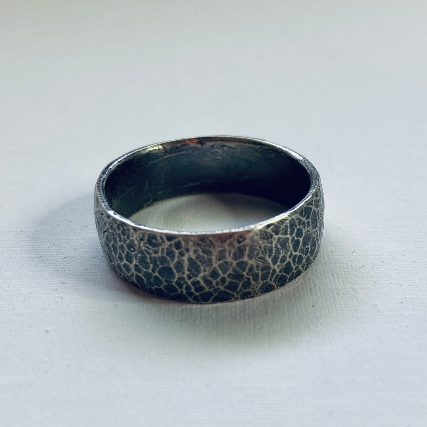 Warrior Hammered Sterling Silver Ring Size 12.75