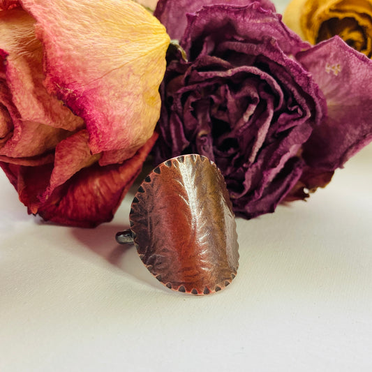 Ivy Textured Copper Ring