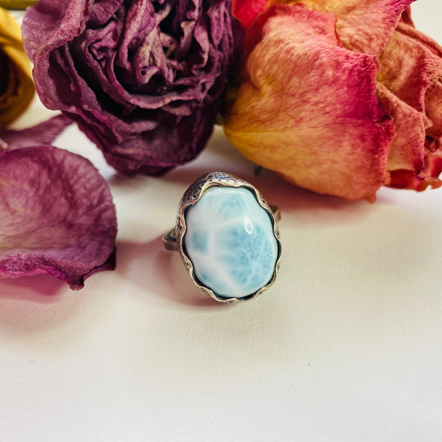 Larimar Sterling Silver Ring Size 7