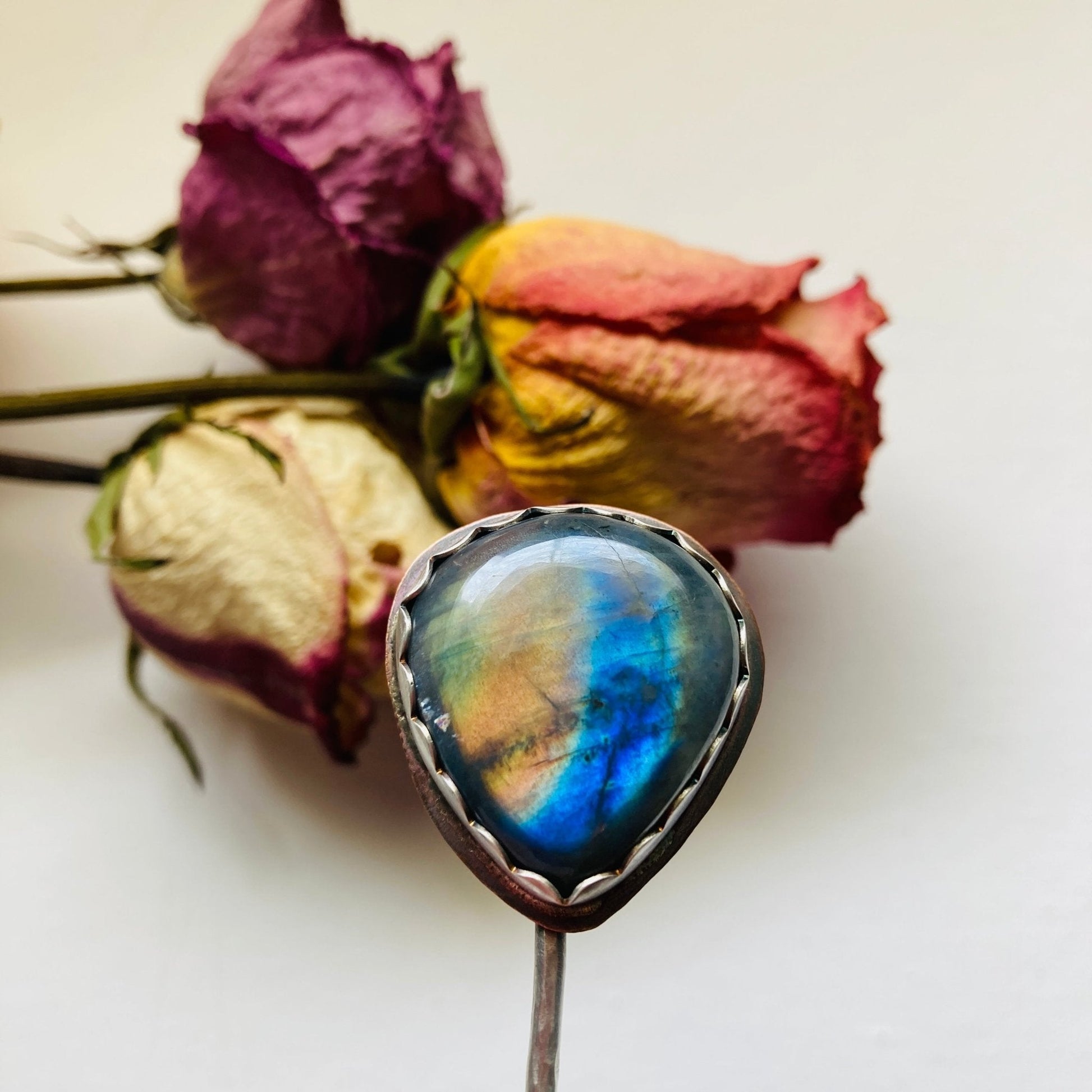 Labradorite Hair Stick/Shawl Pin - LoraLeeArtist