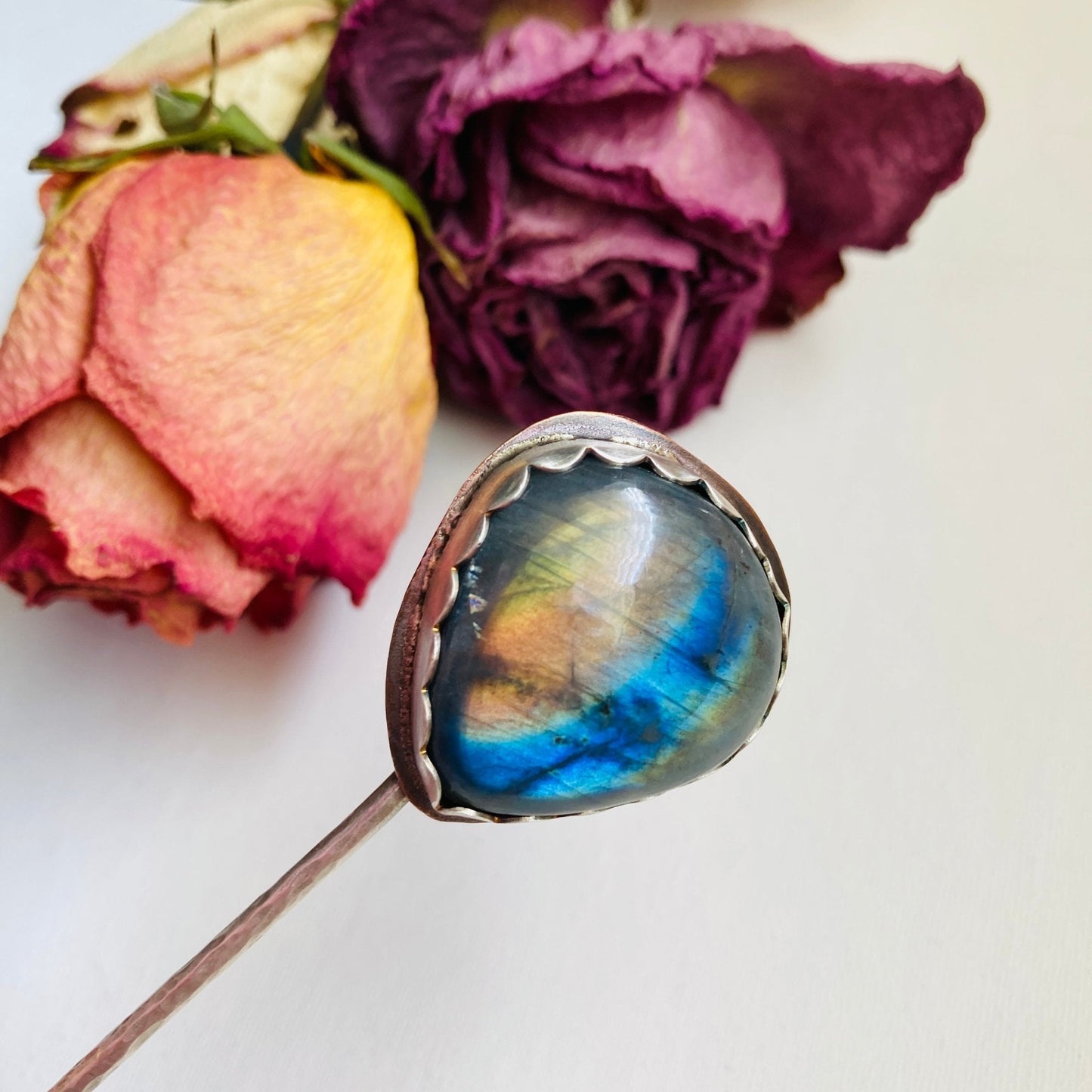 Labradorite Hair Stick/Shawl Pin - LoraLeeArtist