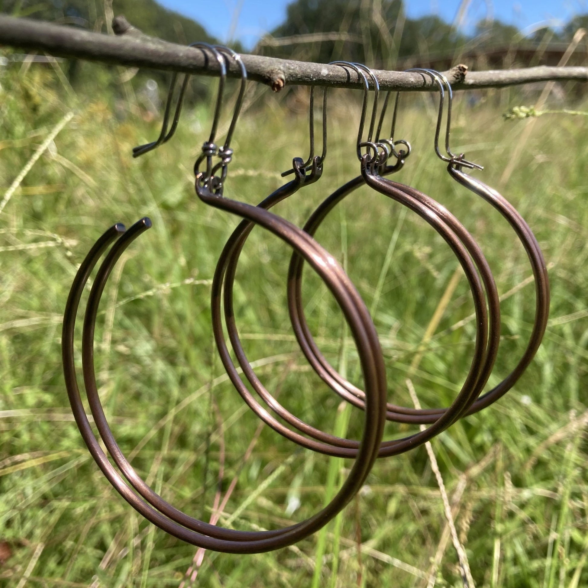 Large Copper Hoop Earrings - LoraLeeArtist