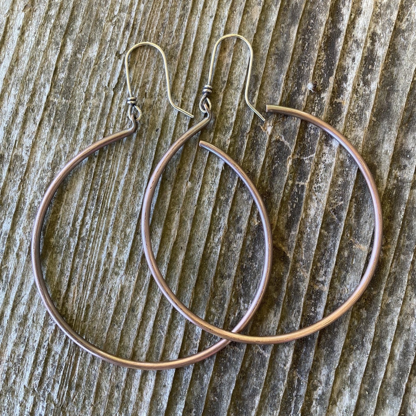 Large Copper Hoop Earrings - LoraLeeArtist