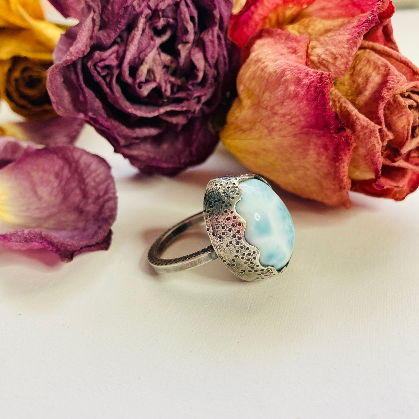 Larimar Sterling Silver Ring Size 7 - LoraLeeArtist