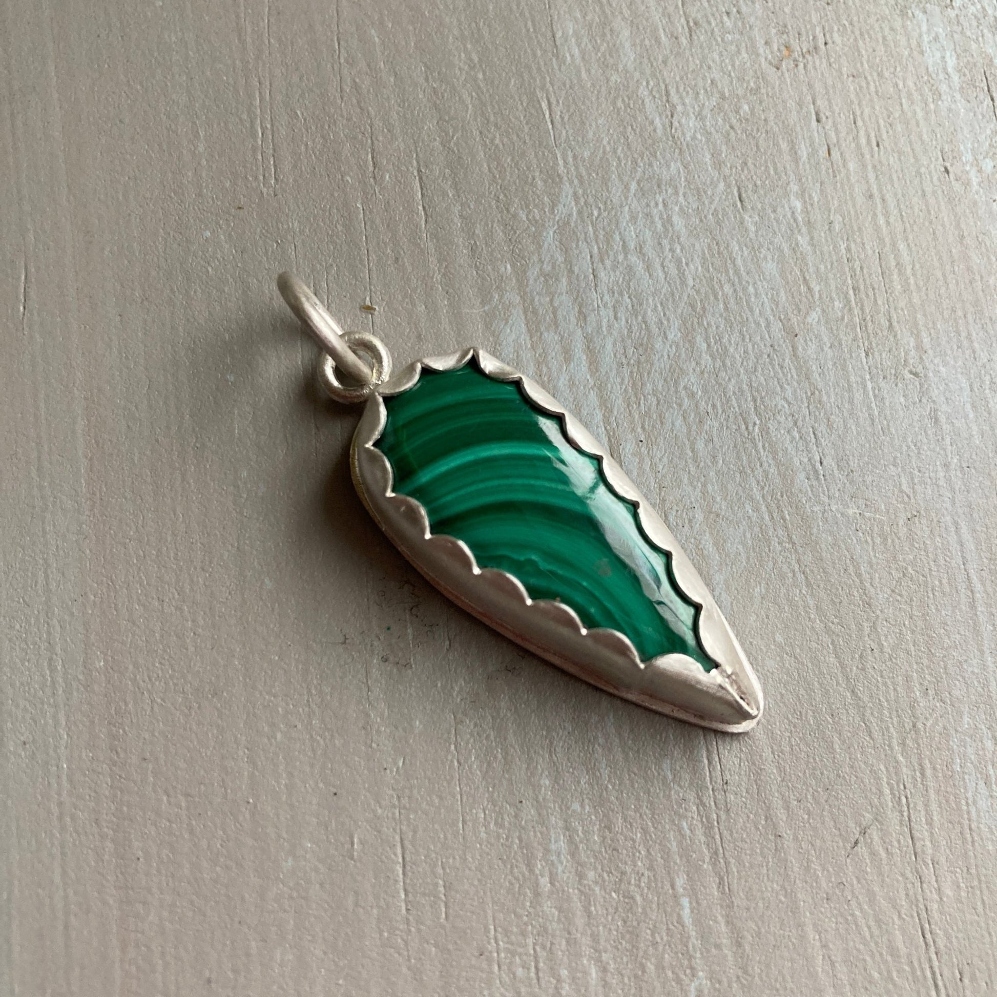 Malachite Sterling Silver Pendant - LoraLeeArtist