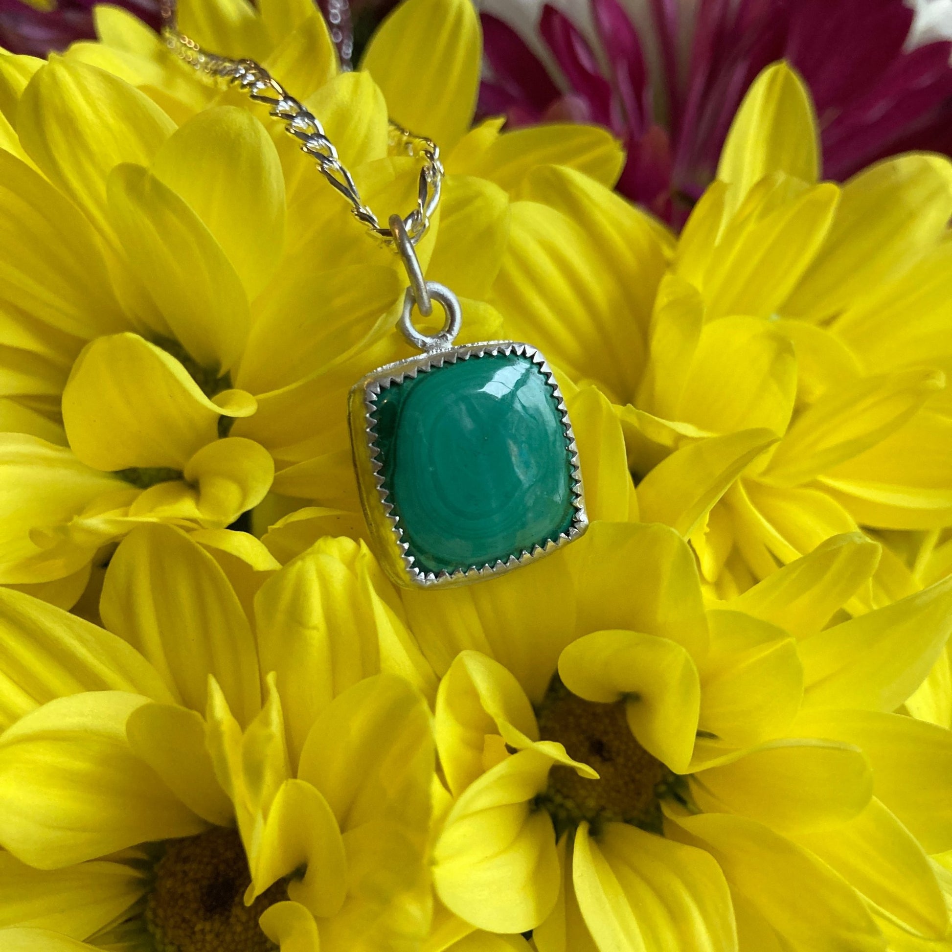 Malachite Stone Pendant - LoraLeeArtist