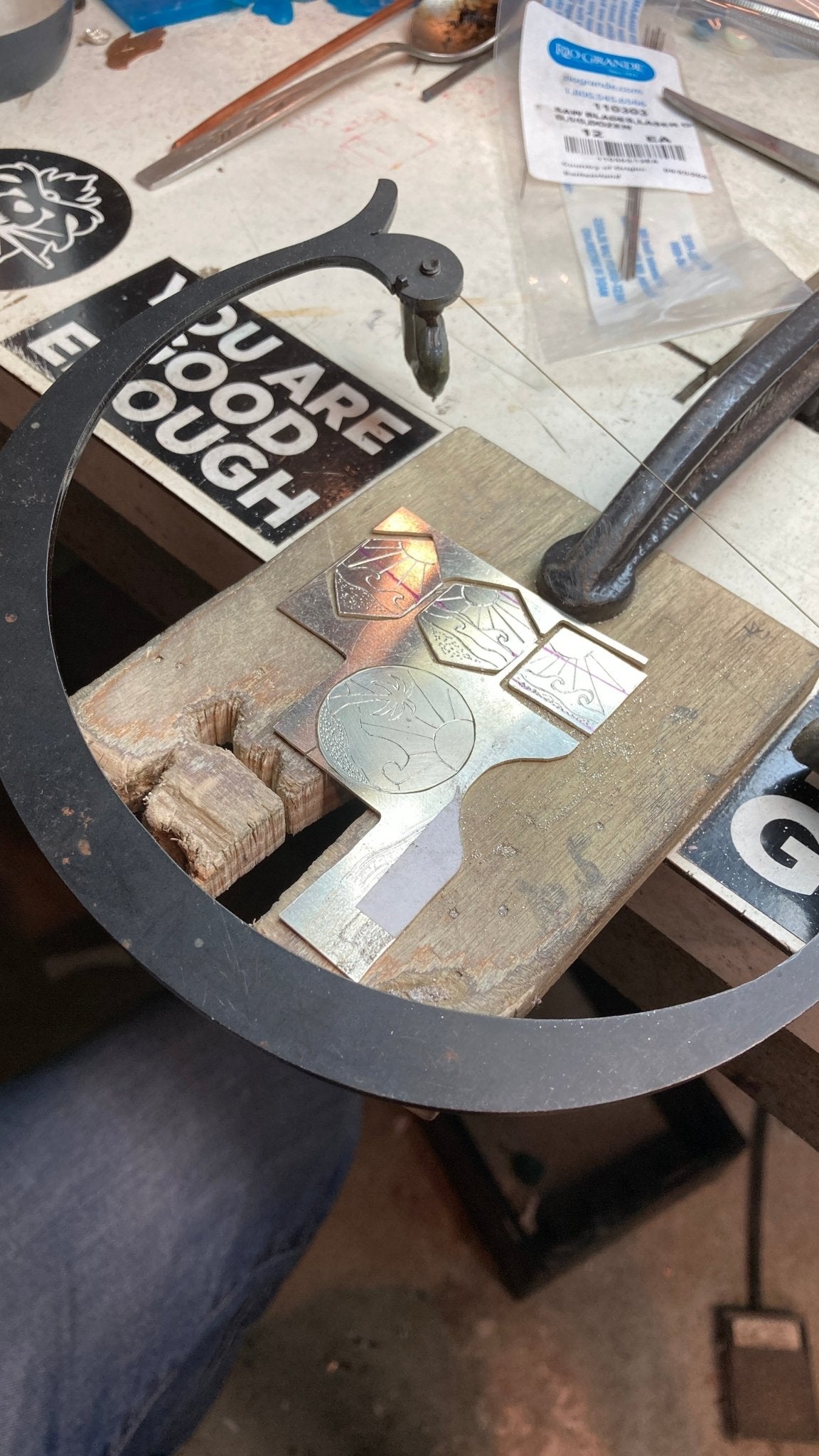 Sterling Silver Engraved Beach Pendants - LoraLeeArtist