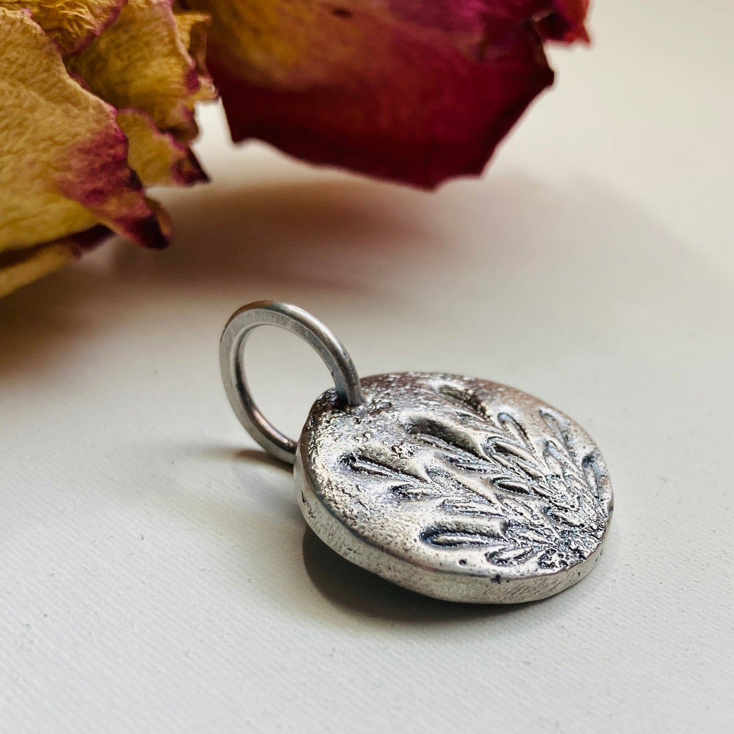 Wild Flower Sterling Silver Charm Pendant - LoraLeeArtist