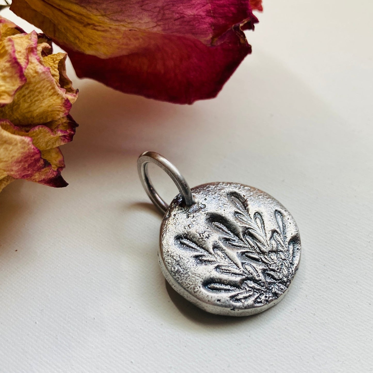 Wild Flower Sterling Silver Charm Pendant - LoraLeeArtist