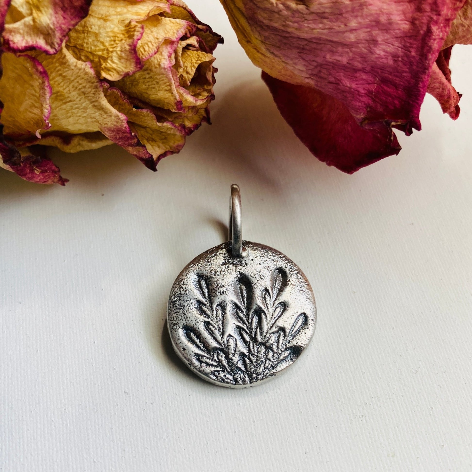 Wild Flower Sterling Silver Charm Pendant - LoraLeeArtist