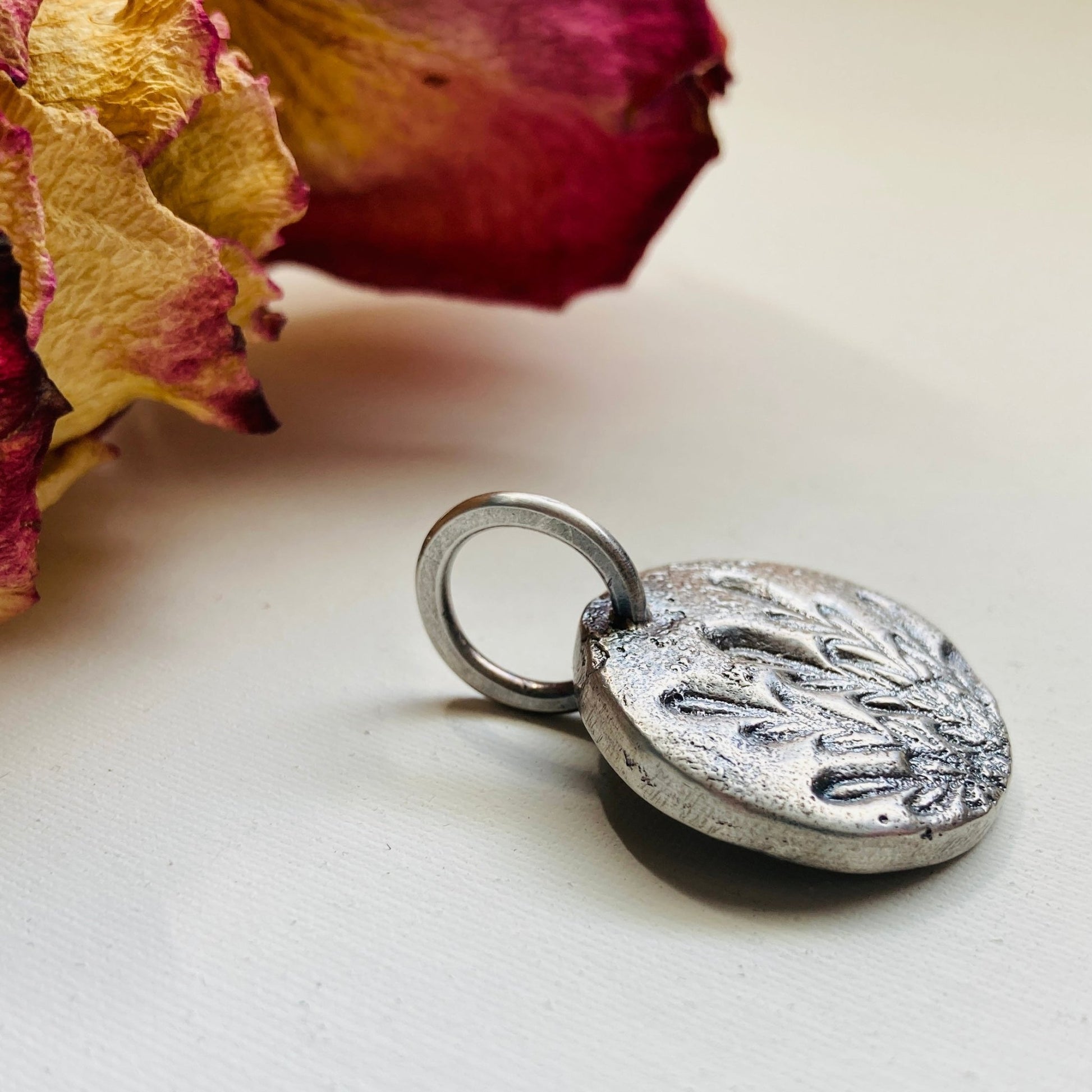 Wild Flower Sterling Silver Charm Pendant - LoraLeeArtist