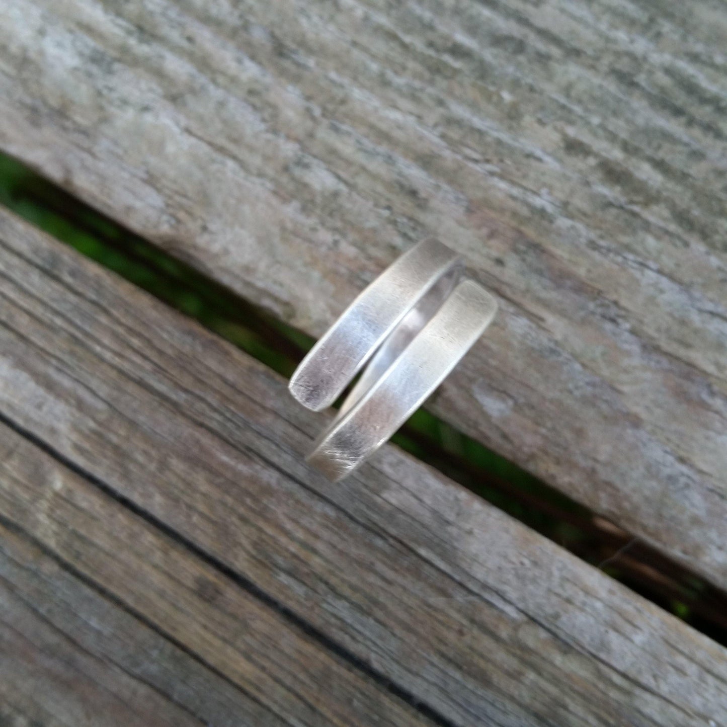 Hammered & Smooth Sterling Silver Wrap Rings - Custom Made-loraleeartist.myshopify.com