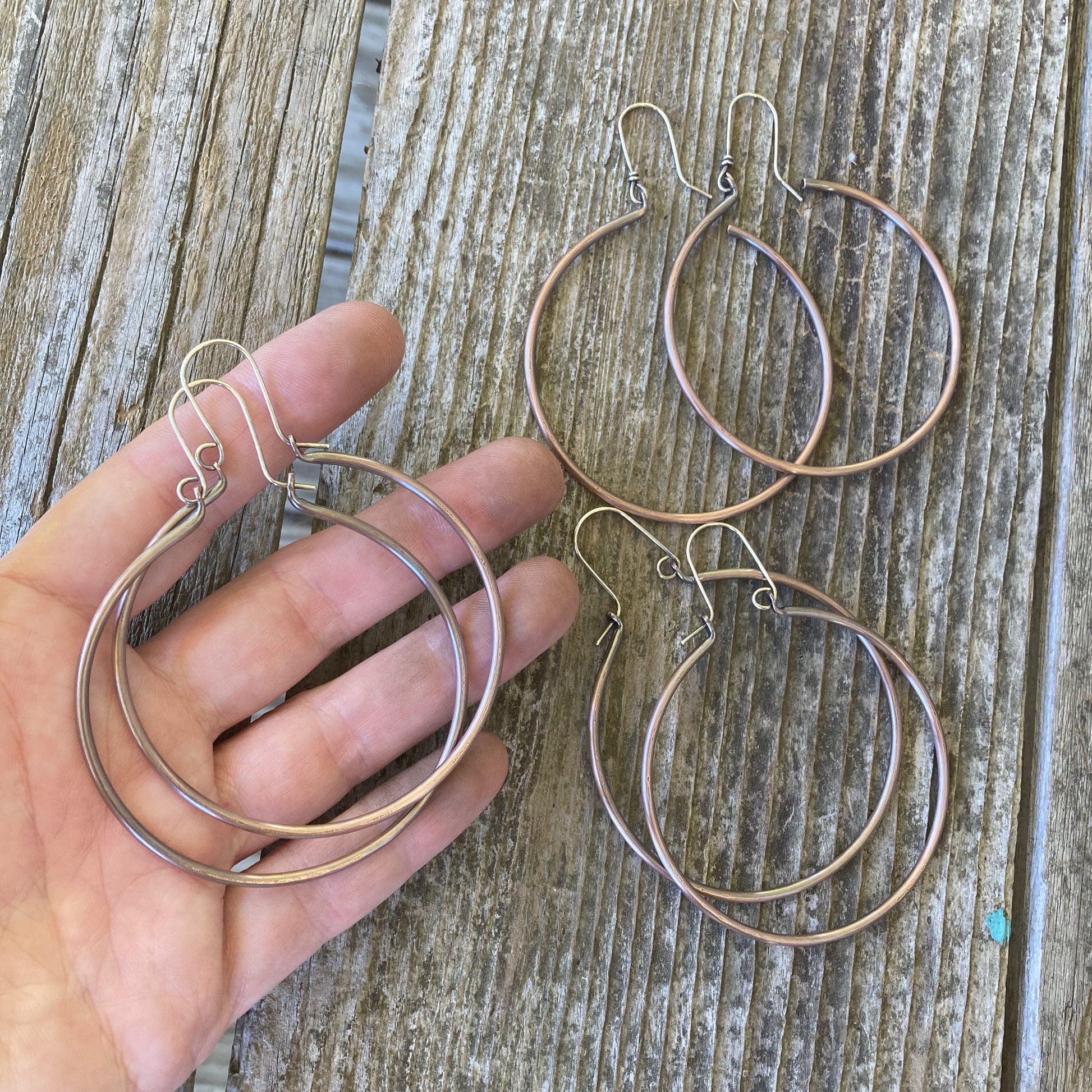 Large Copper Hoop Earrings - Custom Made-loraleeartist.myshopify.com