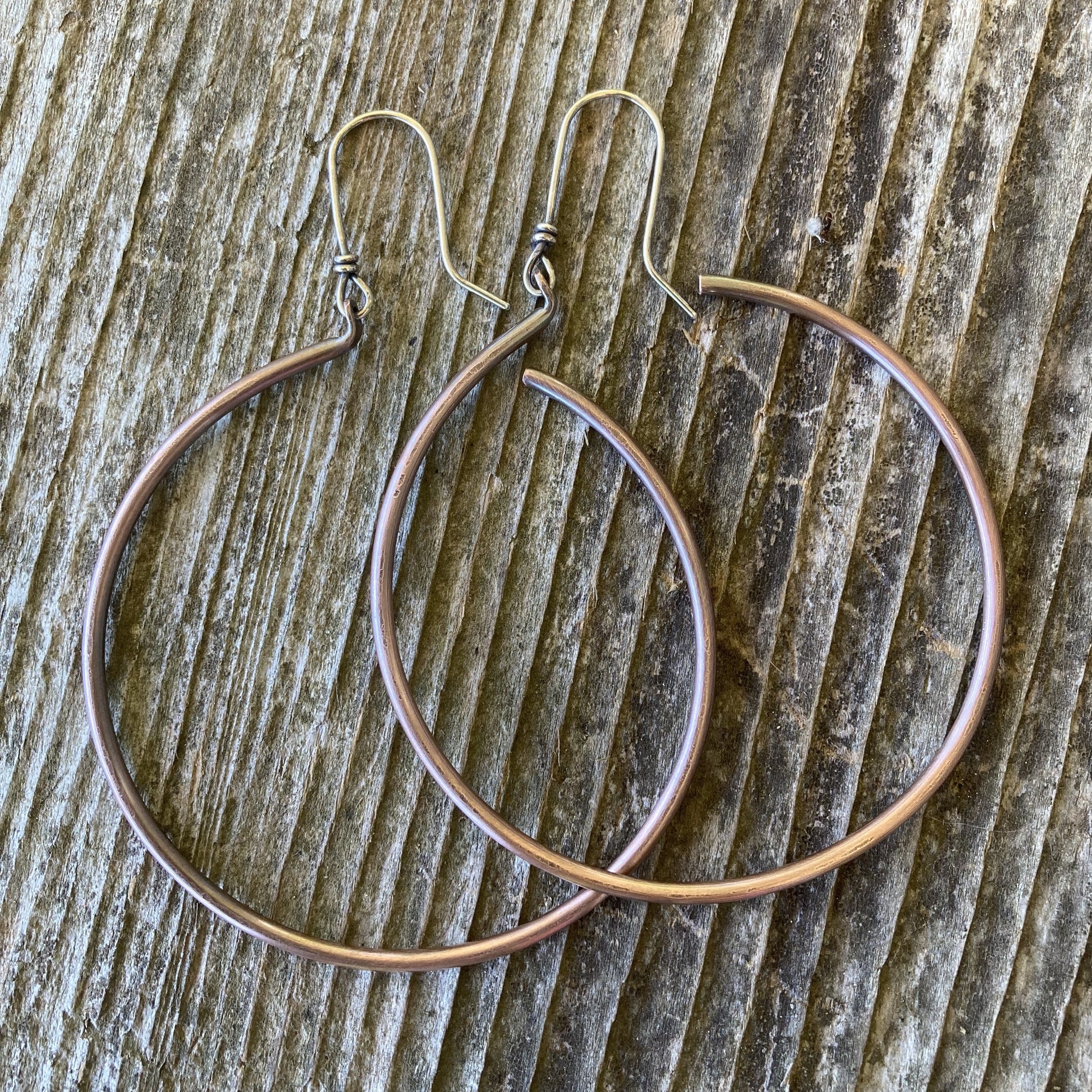 Large Copper Hoop Earrings - Custom Made-loraleeartist.myshopify.com